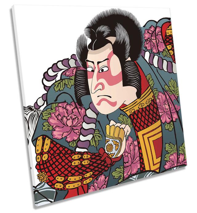 Kabuki Actor Japanese Asia - Wrapped Canvas Graphic Art Marlow Home Co. Size: 60cm H x 60cm W x 2cm D on Productcaster.