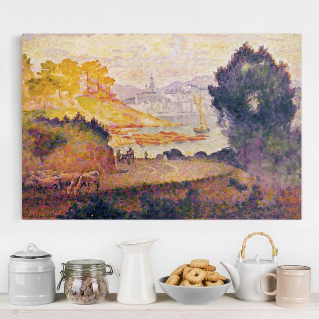 Leinwandbild Aussicht auf Menton von Henri Edmond Cross Rosalind Wheeler Größe: 100 cm H x 150 cm B, Format: Recycelte Leinwand 330g/m² on Productcaster.