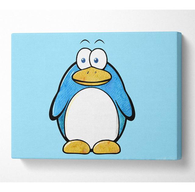 Funny Penquin Standing Baby Blue - Wrapped Canvas Art Prints House of Hampton Size: 50.8cm H x 81.3cm W x 10cm D on Productcaster.