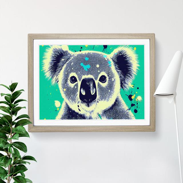 Koala Bear Splash Abstract - Single Picture Frame Print 17 Stories Frame Colour: Oak Framed, Size: 34cm H x 46cm W x 2cm D on Productcaster.