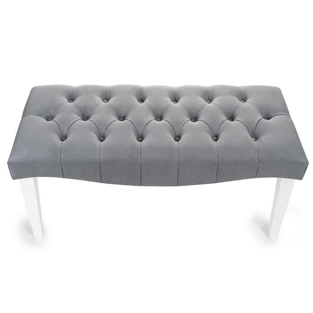 Costa Upholstered Bench bench4home Colour: Grey/White, Size: H40 x W120 x D35cm on Productcaster.