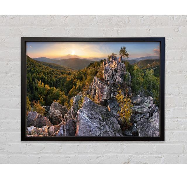 Rocky Forest Mountain - Picture Frame Art Prints on Canvas Bright Star Size: 100cm H x 141.4cm W on Productcaster.