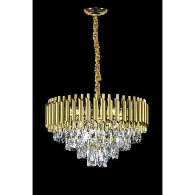 Audreyann Chandelier Canora Grey Fixture Finish: Gold, Size: 60cm H x 55cm W x 55cm D, Number of Bulbs: 9 on Productcaster.