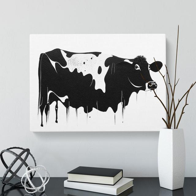 Monochrome Cow Art Vol.3 Abstract - Wrapped Canvas Painting Brambly Cottage Size: 40cm H x 60cm W x 3cm D on Productcaster.