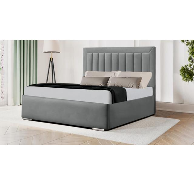 Analysa Upholstered Bed Latitude Run Colour: Chrome, Size: Small Double (4') on Productcaster.