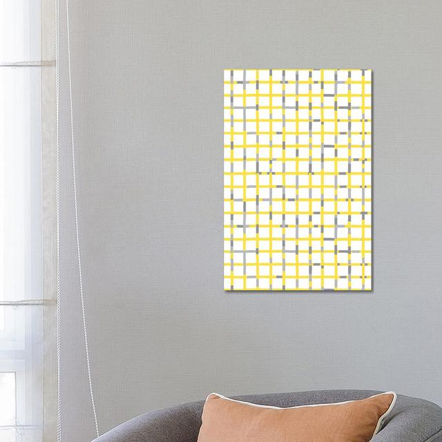 Grid Lines Illuminating Yellow Ultimate Gray Ivy Bronx Size: 66.04cm H x 45.72cm W x 3.81cm D on Productcaster.