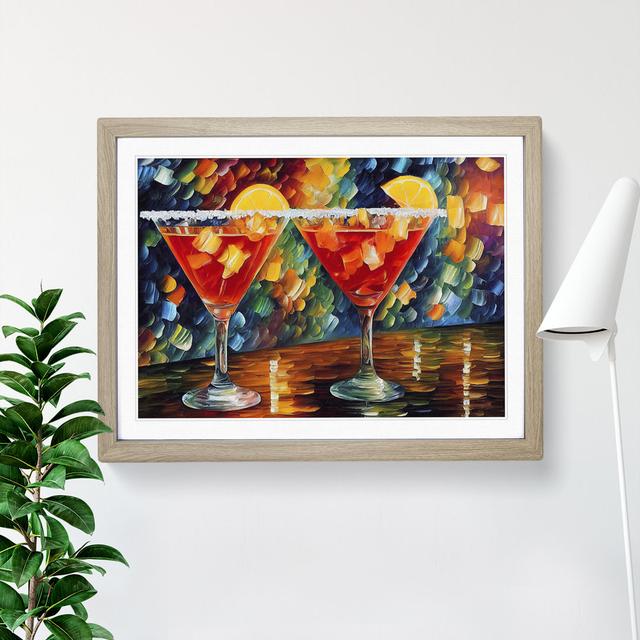 Cocktail Painting Vol.2 Abstract - Picture Frame Graphic Art Marlow Home Co. Size: 46cm H x 64cm W x 2cm D, Frame Colour: Oak on Productcaster.