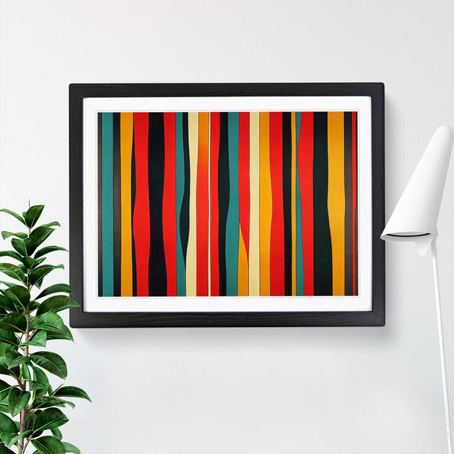 Striped Abstract Art Vol.1 - Single Picture Frame Print Metro Lane Frame Colour: Black, Size: 46cm H x 64cm W x 2cm D on Productcaster.