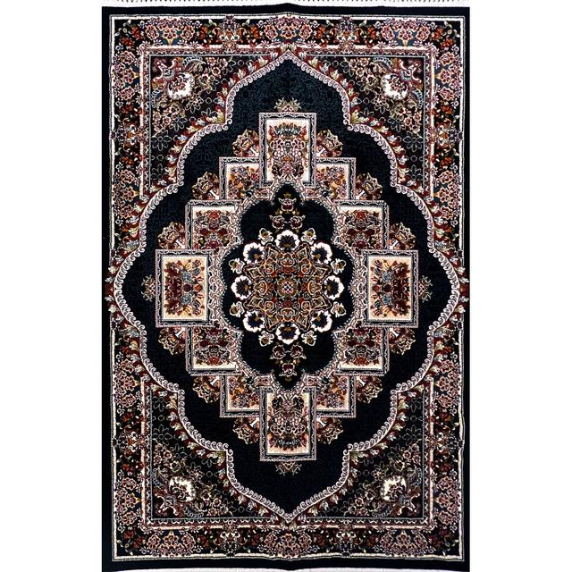 Oriental Machine Woven 100cm X 150cm Black/Brown/Red Area Rug Scarlet Rugs on Productcaster.