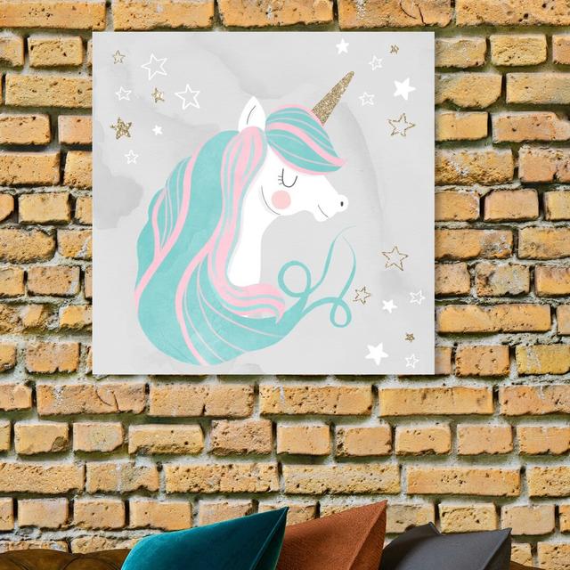 Unicorn Glitter - No Frame Print on Canvas East Urban Home Size: 91 cm H x 91 cm W x 4 cm D on Productcaster.