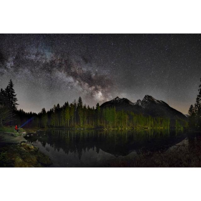 Lonely Man On Banch Under Milky Way by DieterMeyrl - Print Alpen Home Size: 20cm H x 30cm W on Productcaster.