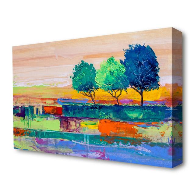 Three Trees in the Wind Art Classic - Wrapped Canvas Graphic Art Print East Urban Home Size: 81.3cm H x 121.9cm W x 1cm D on Productcaster.