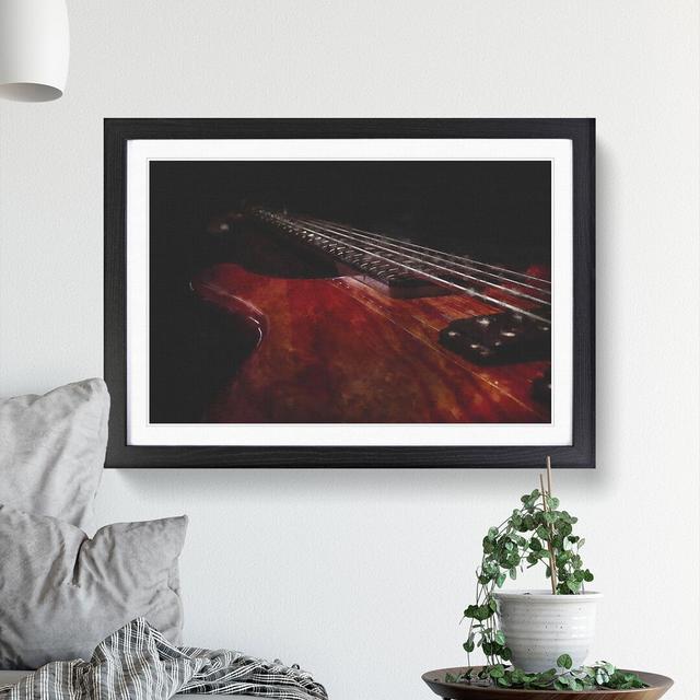 Cherry Red Bass Guitar - Picture Frame Graphic Art East Urban Home Frame Option: Black Framed, Size: 48cm H x 65cm W x 2cm D on Productcaster.