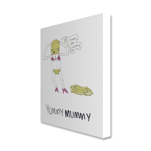 Doodles Yummy Mummy Graphic Art Wrapped on Canvas East Urban Home Frame Option: Unframed Metal, Size: 30cm H x 20cm W x 1cm D on Productcaster.