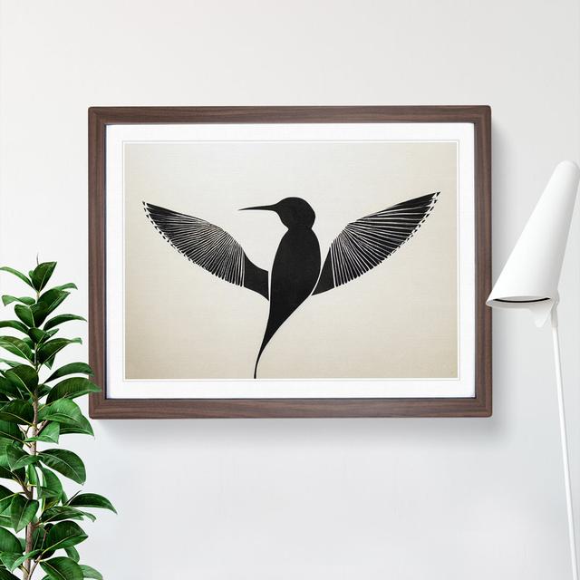 Sparkling Abstract Bird - Single Picture Frame Print Marlow Home Co. Frame Colour: Walnut, Size: 46cm H x 64cm W x 2cm D on Productcaster.