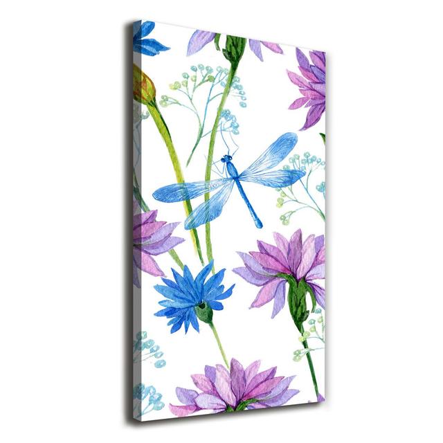 Blumen und Libellen - Kunstdrucke auf Segeltuch ClassicLiving on Productcaster.