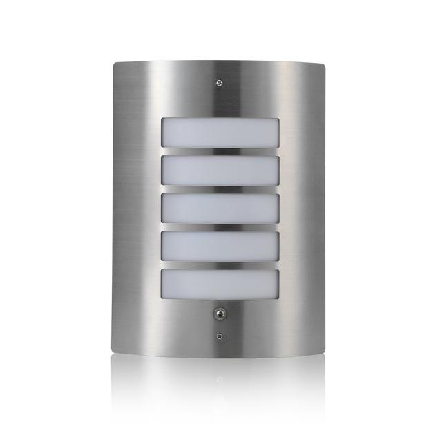 Garmon 29.6" H Outdoor Bulkhead Light with Dusk to Dawn Dakota Fields Fixture Finish: Stainless Steel on Productcaster.