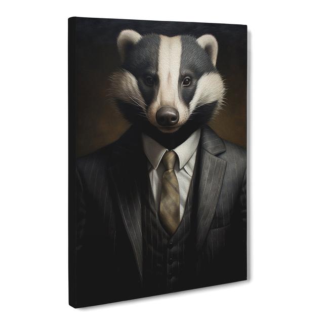 Badger in a Suit Painting No.2 Happy Larry Size: 76cm H x 50cm W x 3cm D on Productcaster.