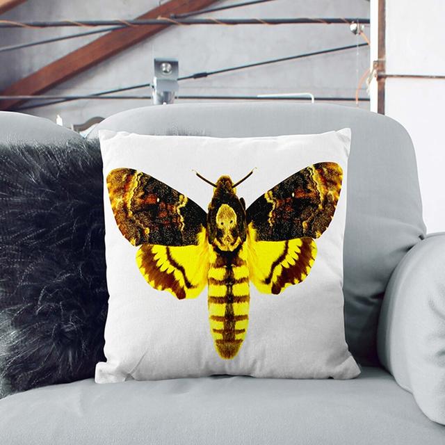 Deathshead Moth Square Throw Cushion East Urban Home Backing Colour: Stone, Size: 40cm H x 40cm W x 15cm D on Productcaster.