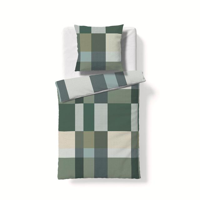 Aspen Cotton Chequered Duvet Cover Set with Pillow Shams Fleuresse on Productcaster.