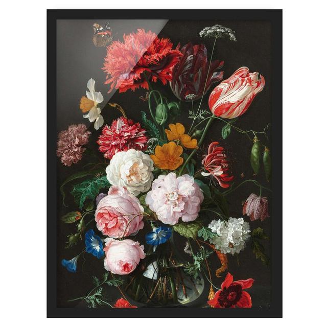 Still Life with Flowers in a Glass Vase - Picture Frame Photograph Canora Grey Frame Option: Black Framed, Size: 40cm H x 30cm W x 2cm D on Productcaster.