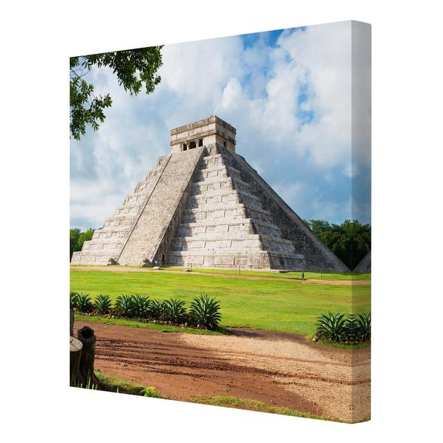 El Castillo Pyramid - Wrapped Canvas Graphic Art Print East Urban Home Size: 70cm L x 70cm W on Productcaster.