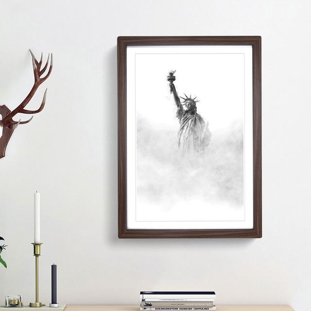 The Statue Of Liberty In New York City Painting East Urban Home Frame Option: Walnut Framed, Size: 87cm H x 62cm W x 2cm D on Productcaster.