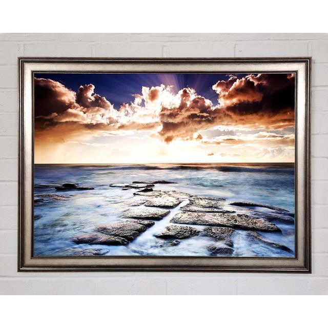 Ocean Shore Below the Clouds - Single Picture Frame Art Prints Highland Dunes Size: 84.1cm H x 118.9cm W x 1.5cm D on Productcaster.