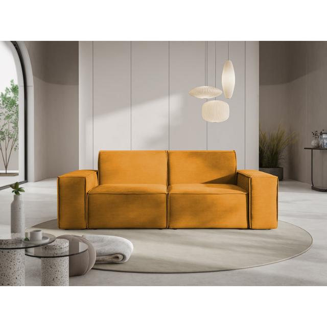 Edmeston 214Cm Recessed Arm Loveseat Latitude Run Upholstery Colour: Honey on Productcaster.