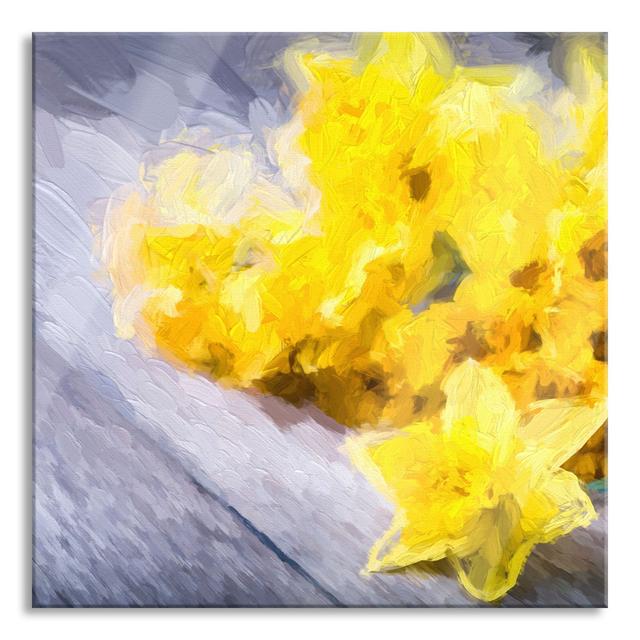 Bunch of Yellow Daffodils - Unframed Photograph on Glass Ophelia & Co. Size: 80cm H x 80cm W x 0.4cm D on Productcaster.