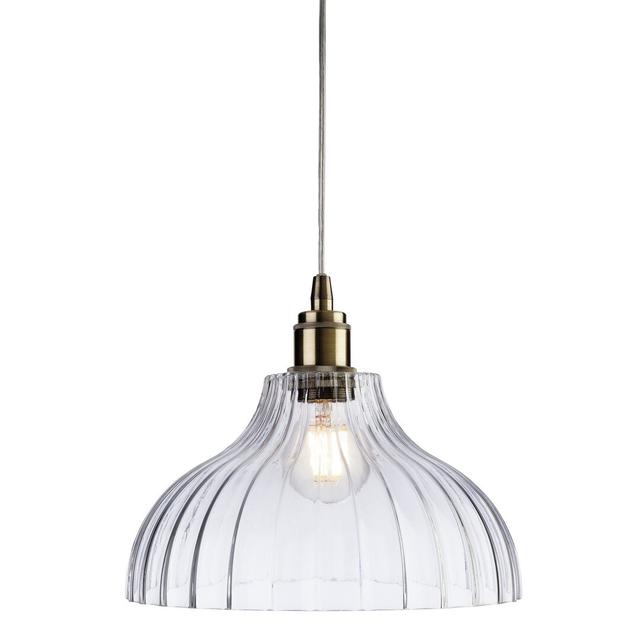 Kenton 1 - Light Antique Brass Dome Pendant ClassicLiving on Productcaster.