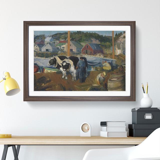 Ox Team, Matinicus Wharf by George Bellows - Picture Frame Painting East Urban Home Size: 36cm H x 48cm W x 2cm D, Frame Option: Walnut Framed on Productcaster.