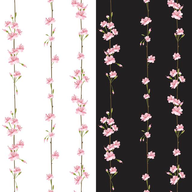 Cherry Blossoms Seamless Pattern by Diane Labombarbe - No Frame Print on Canvas Marlow Home Co. Size: 20cm H x 20cm W on Productcaster.