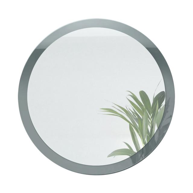 Colwich Round Wood Framed Wall Mounted Accent Mirror Fairmont Park Finish: High-Gloss Grey, Size: 80cm H x 80cm W on Productcaster.