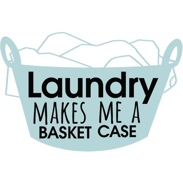 Laundry Basket - Wrapped Canvas Textual Art Print Happy Larry Size: 61cm H x 91cm W x 3.8cm D on Productcaster.