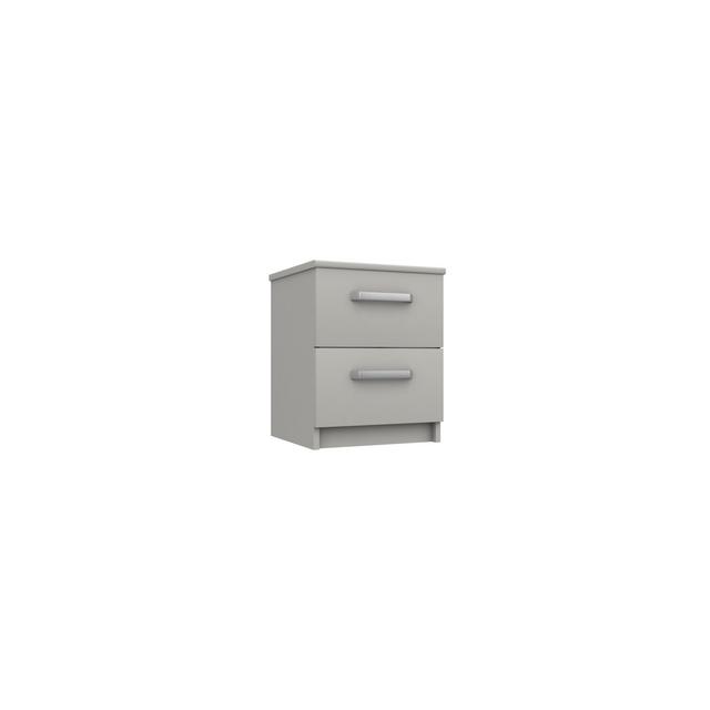 Narvaez 2 Drawer Bedside Table Ebern Designs Colour: Light Grey Gloss on Productcaster.