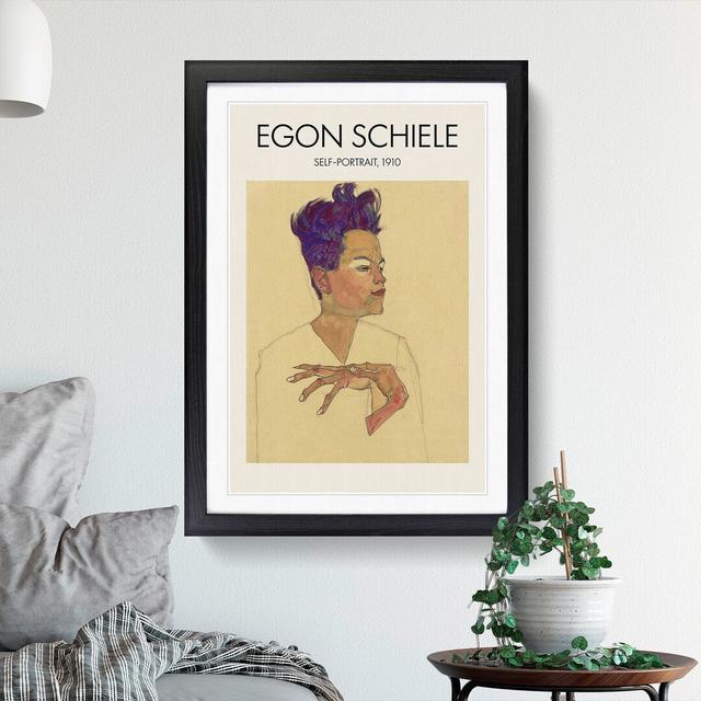 Self Portrait Vol.5 by Egon Schiele - Picture Frame Painting East Urban Home Size: 48cm H x 36cm W x 2cm D, Frame Option: Black on Productcaster.