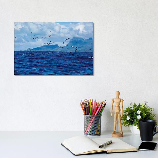 Flock Of Seagulls Flying Over The Pacific Ocean, Bora Bora, Society Islands, French Polynesia House of Hampton Size: 20.32cm H x 30.48cm W x 1.91cm D on Productcaster.