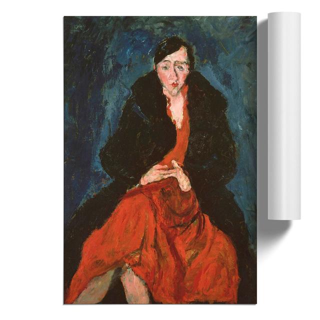 Woman In Red by Chaim Soutine - No Frame Painting East Urban Home Size: 59cm H x 42cm W x 0.1cm D on Productcaster.