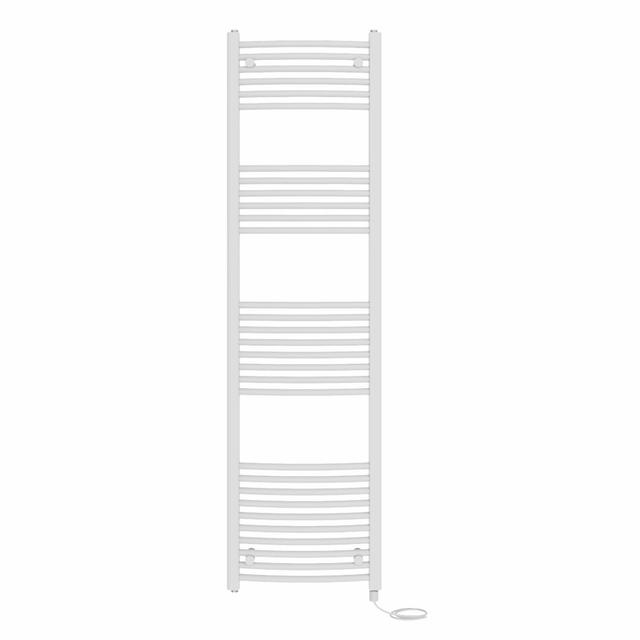 Cioffred Curved Towel Rail Heated Towel Rails Metro Lane Size: 180cm H x 50cm W x 5.2cm D, Finish: White on Productcaster.