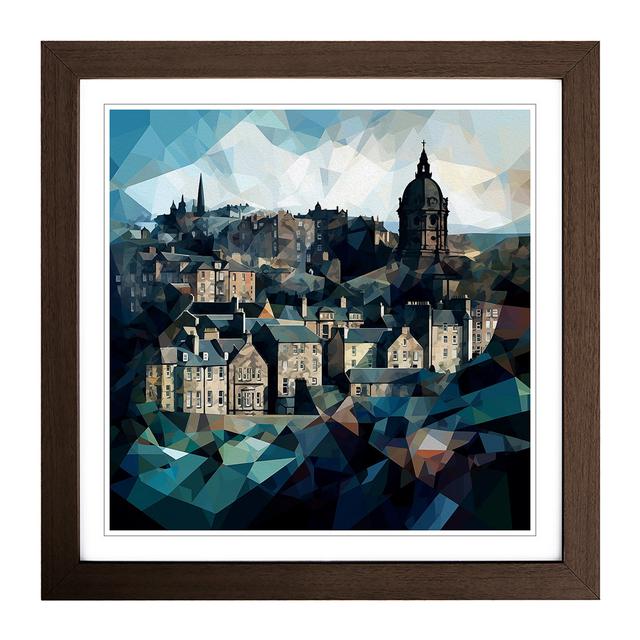 City Of Edinburgh Cubism - Single Picture Frame Print on Wood 17 Stories Format: Walnut on Productcaster.