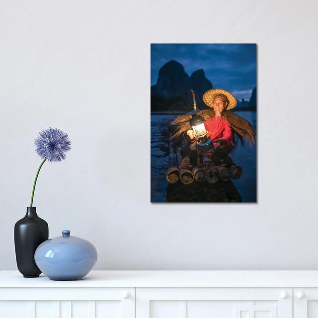 Chinese Cormorant Fisherman at Night on the Li River, Guangxi, Yangshuo, China by Jan Becke - Wrapped Canvas Art Prints Latitude Run Size: 45.72cm H x on Productcaster.