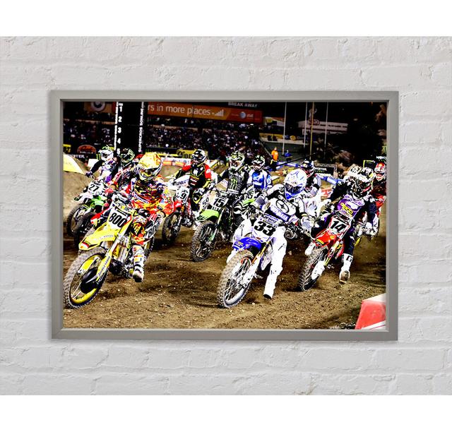 Ama Motorcross - Single Picture Frame Art Prints on Canvas Bright Star Size: 100cm H x 141.4cm W x 3.3cm D on Productcaster.