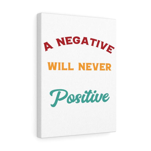 Negative Will Never - Wrapped Canvas Typography Blue Elephant Size: 41cm H x 30cm W on Productcaster.