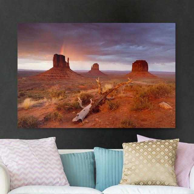 Leinwandbild Monument Valley at Sunset East Urban Home Größe: 150 cm L x 100 cm B x 2 cm T on Productcaster.