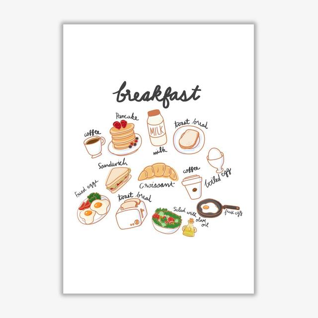 Breakfast Collection Portrait - Graphic Art Print on Paper East Urban Home Format: No Frame, Size: 42 cm H x 30 cm W x 1 cm D on Productcaster.