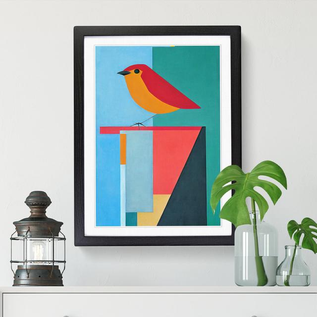 Anneros Robin Bird Abstract Vol.8 - Picture Frame Print ClassicLiving Frame Option: Black, Size: 34cm H x 25cm W x 2cm D on Productcaster.