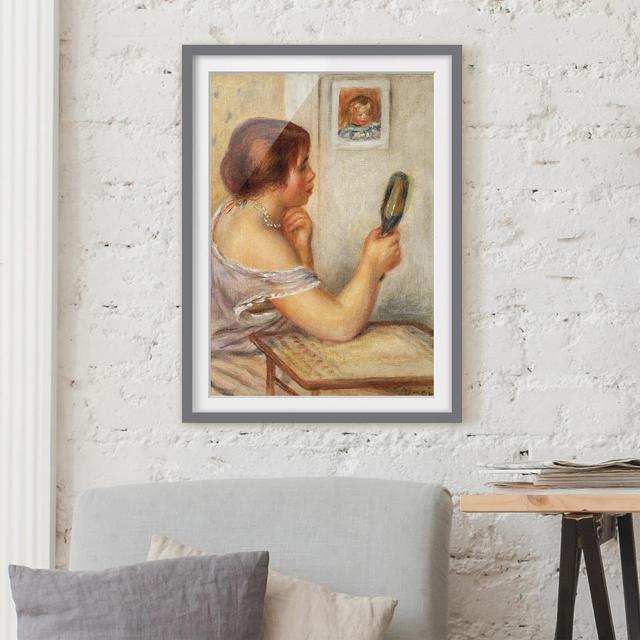 Gabrielle with a Mirror Framed Art Print East Urban Home Frame Options: Matt grey, Size: 70cm H x 50cm W on Productcaster.