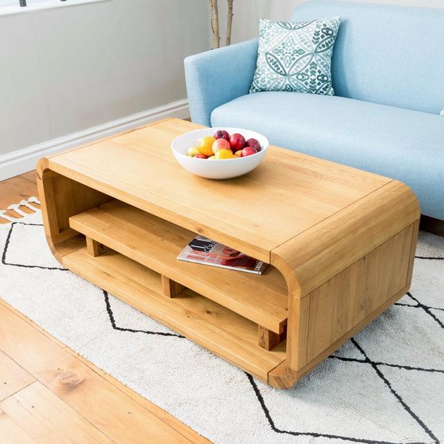 Acton Solid Coffee Table with Storage Corrigan Studio Wood Type: Oak on Productcaster.