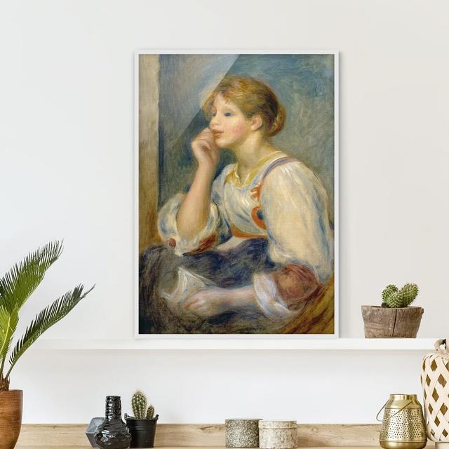 Young Girl with Letter by Auguste Renoir - Picture Frame Painting Marlow Home Co. Size: 40cm H x 30cm W x 2cm D, Frame Option: White Framed on Productcaster.